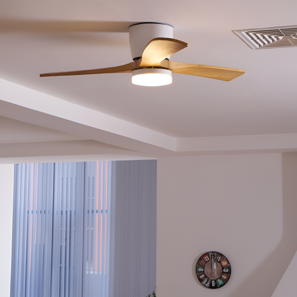 Nordisk Træ Loftsventilatorslampe - Justerbar