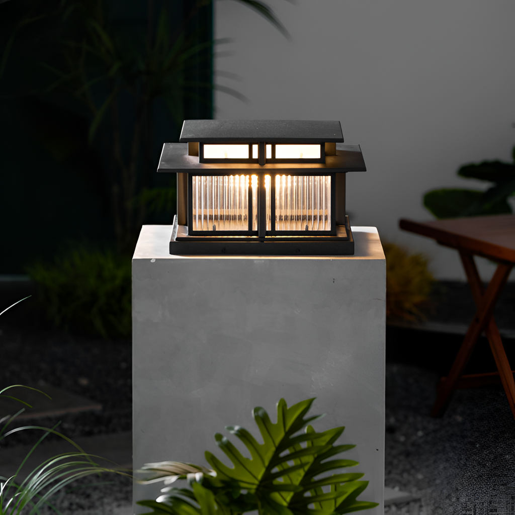Zen-stil Solcellelampe til Søjle - Minimalistisk