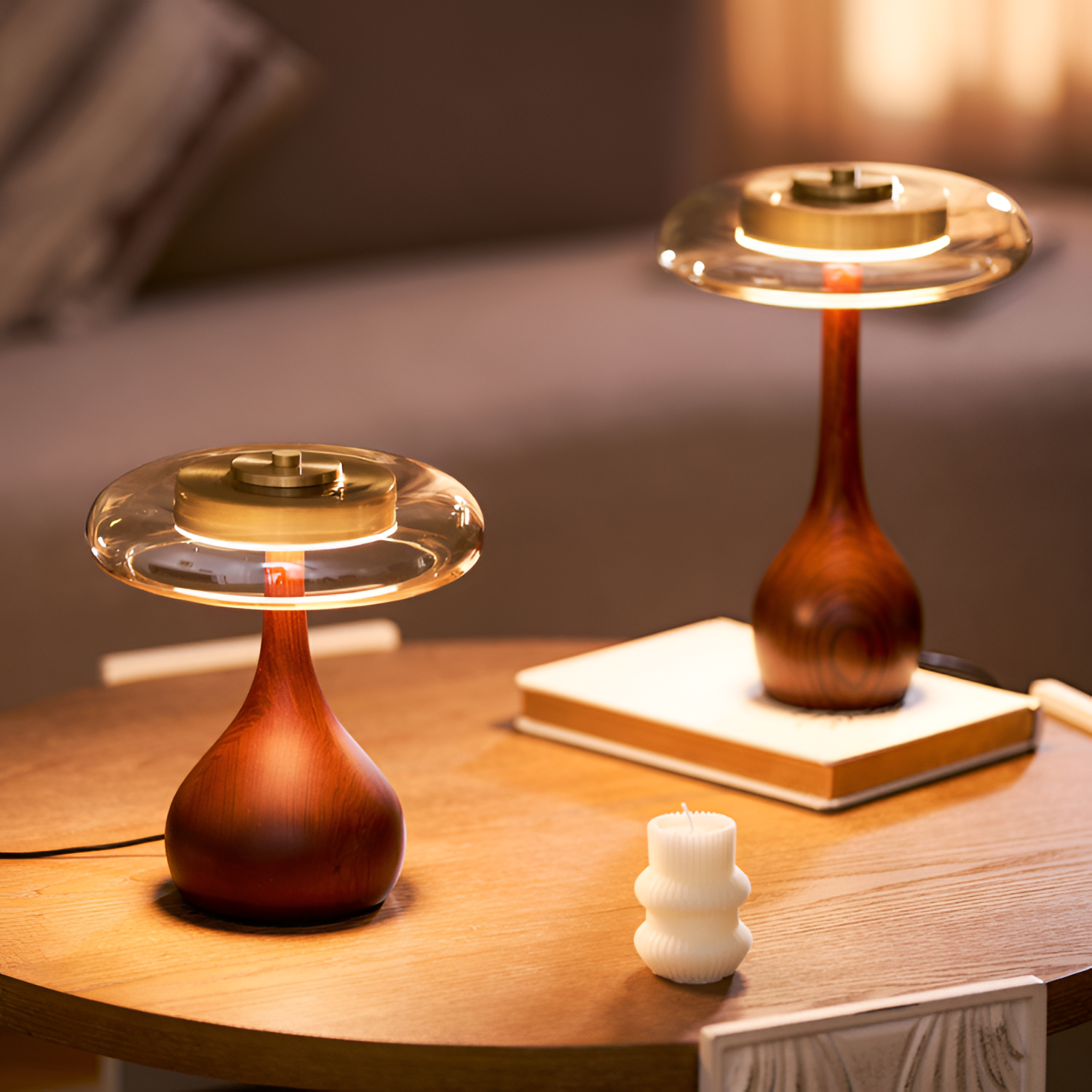 Mid-Century Mushroom Bordlampe - Dæmpbar