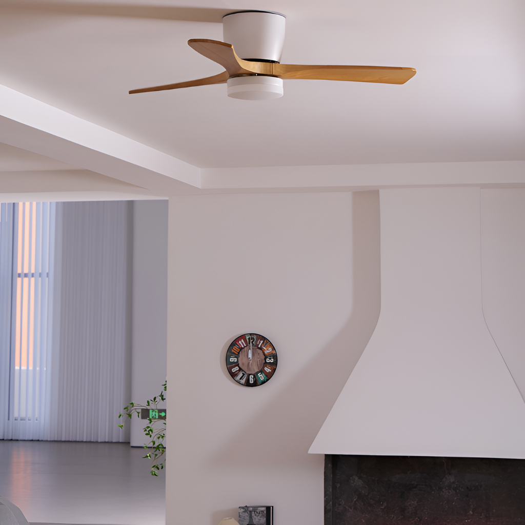 Nordisk Træ Loftsventilatorslampe - Justerbar