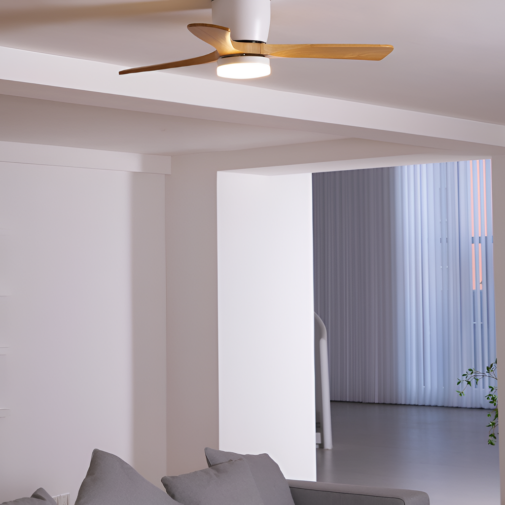 Nordisk Træ Loftsventilatorslampe - Justerbar