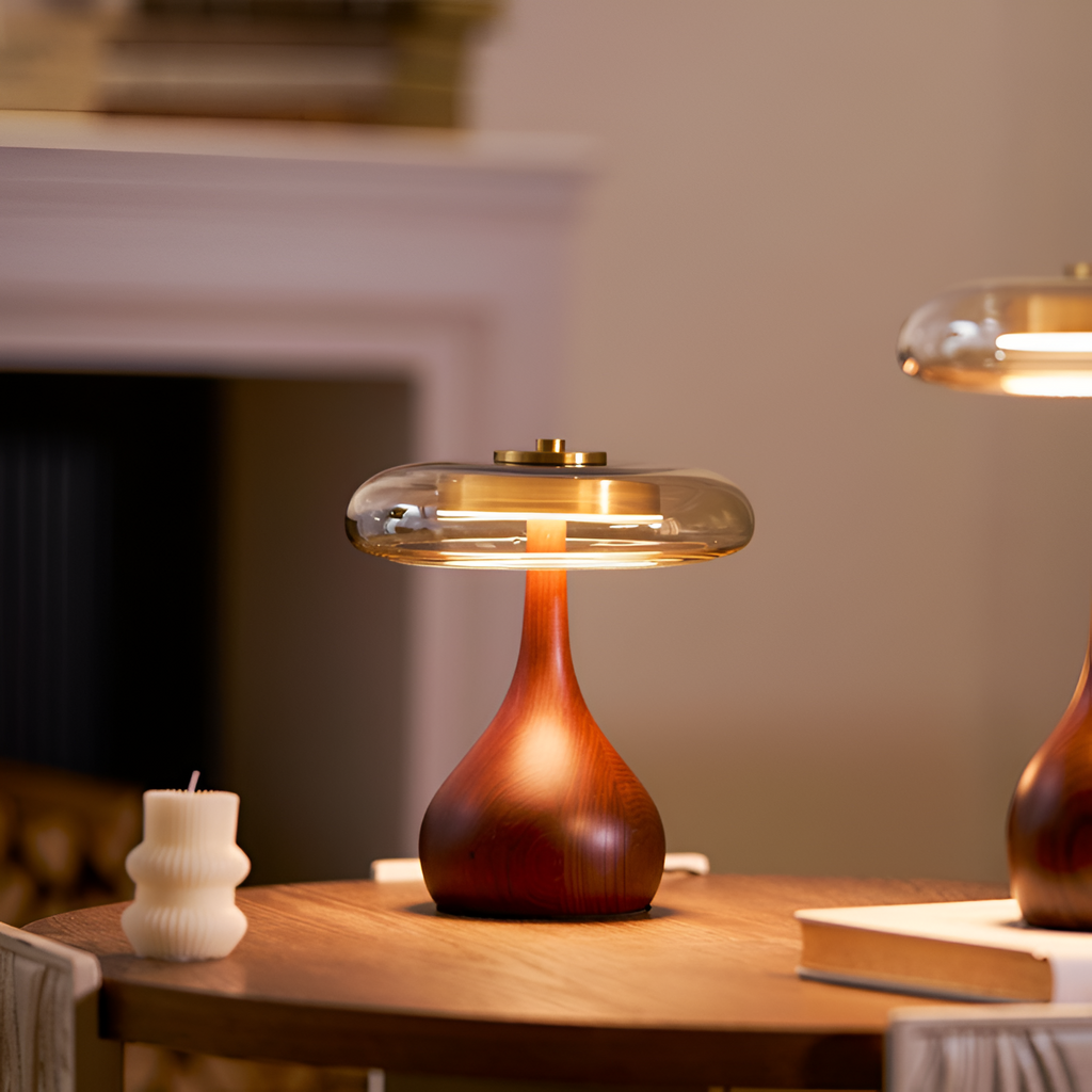 Mid-Century Mushroom Bordlampe - Dæmpbar
