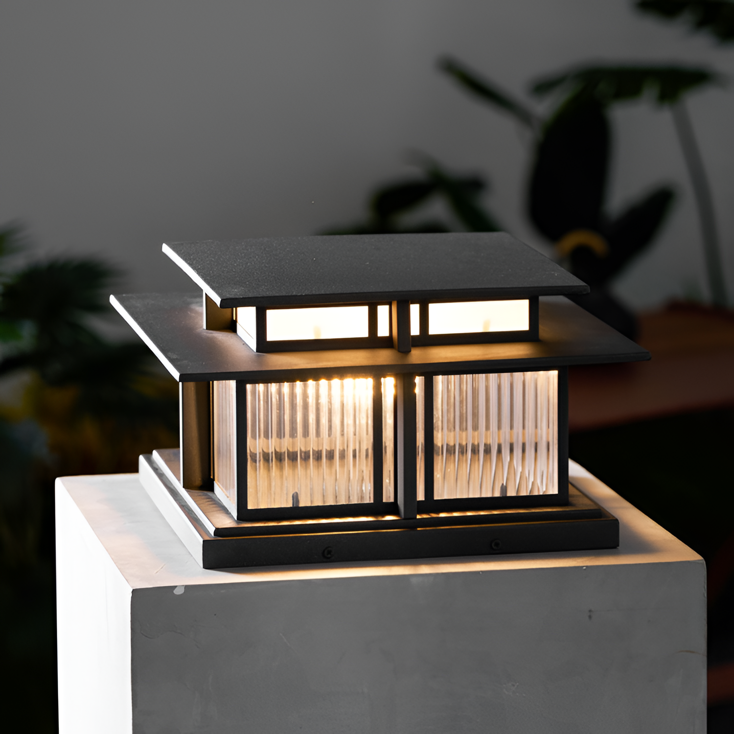 Zen-stil Solcellelampe til Søjle - Minimalistisk