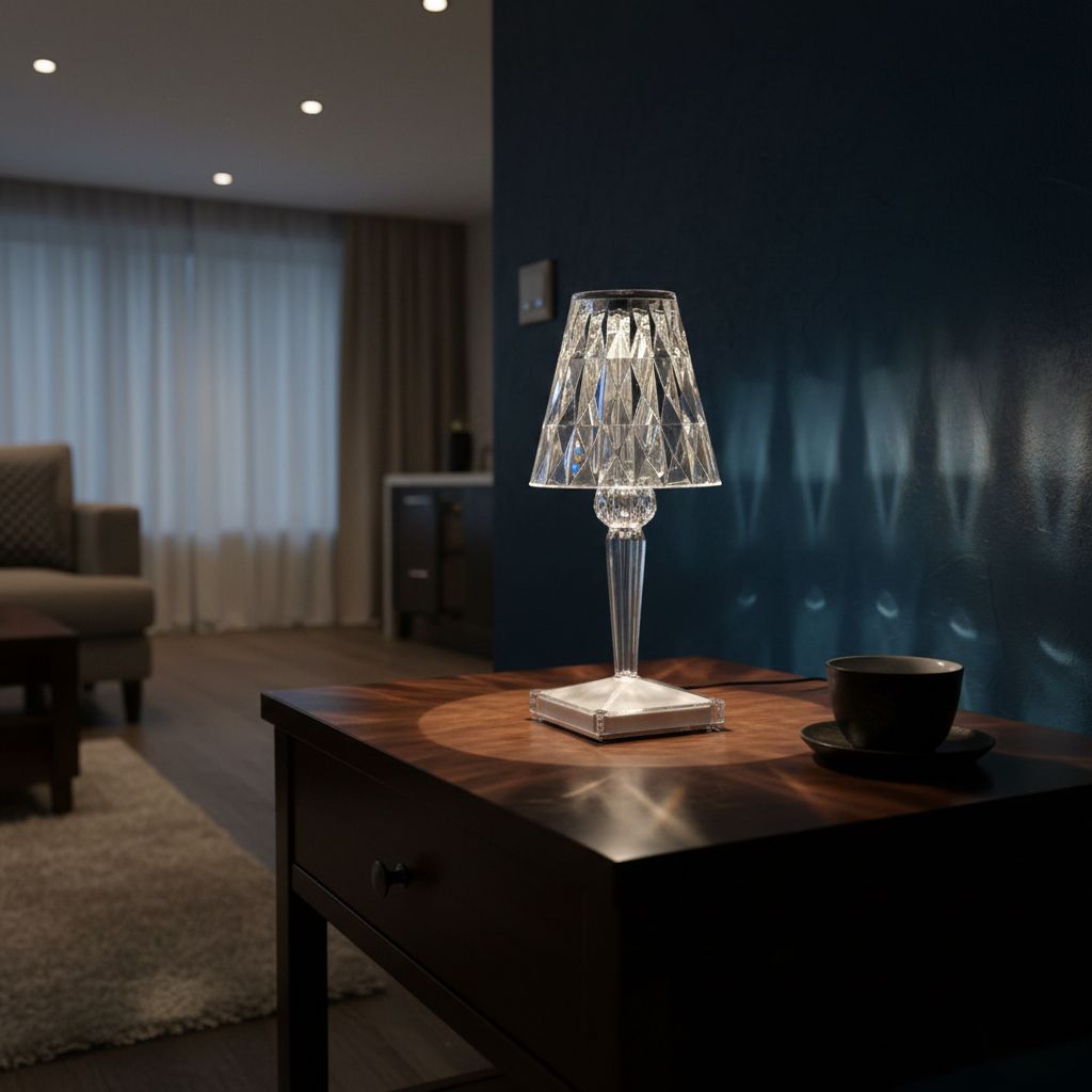Frendorf LED krystal bordlampe | Elegant diamantdesign
