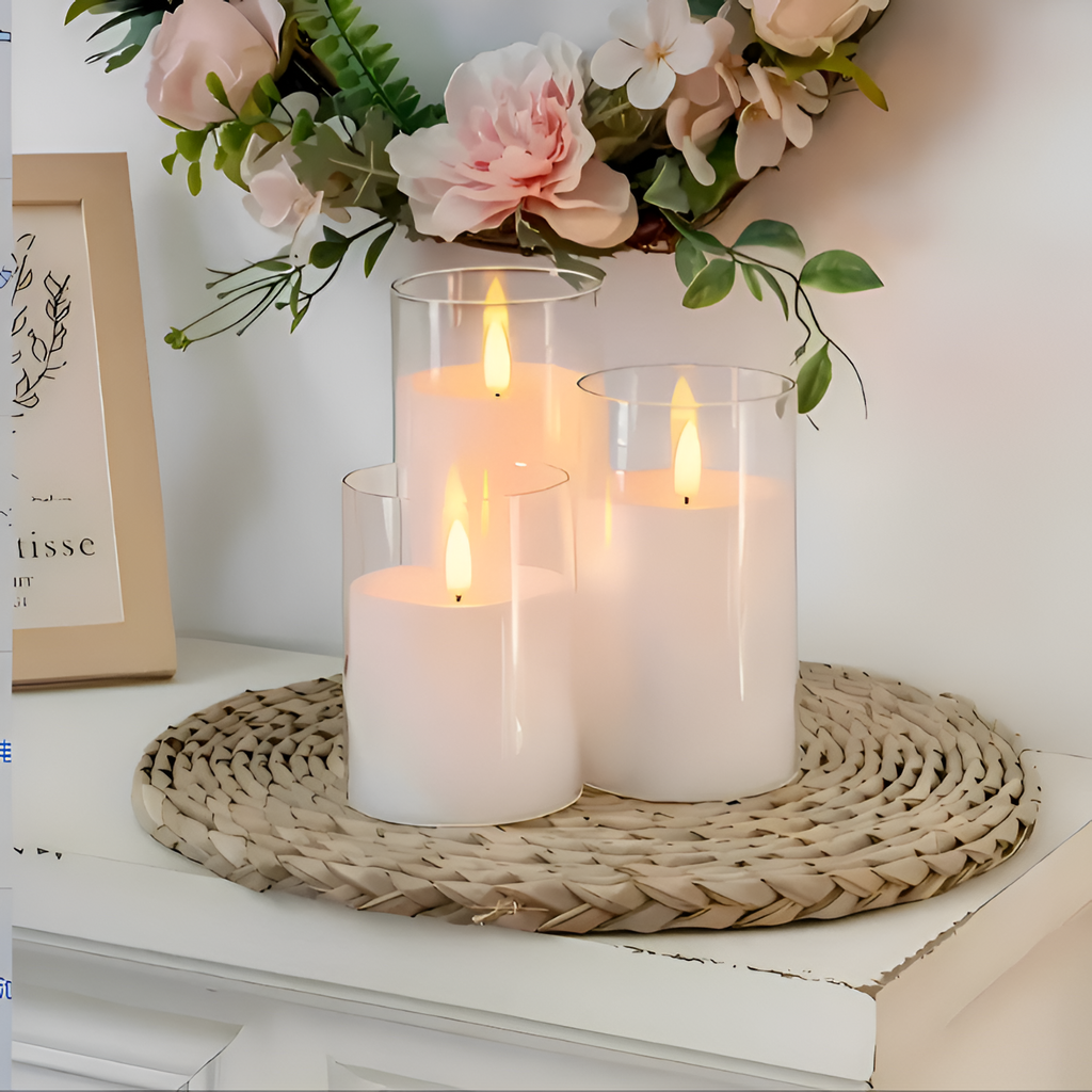 Minimalistisk Flameless LED-lysæt - Cylindrisk