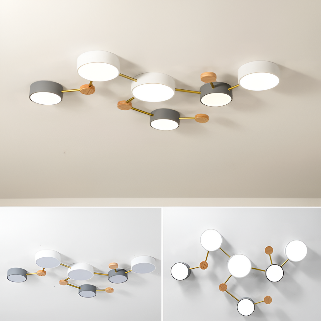 Minimalistisk indbygget lampe i massivt træ – skandinavisk stil