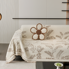 Minimalistisk Frynse Sofa Tæppe - Botanisk
