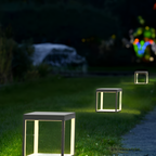 Geometrisk Solcellelampe til Udendørsbrug - Minimalistisk