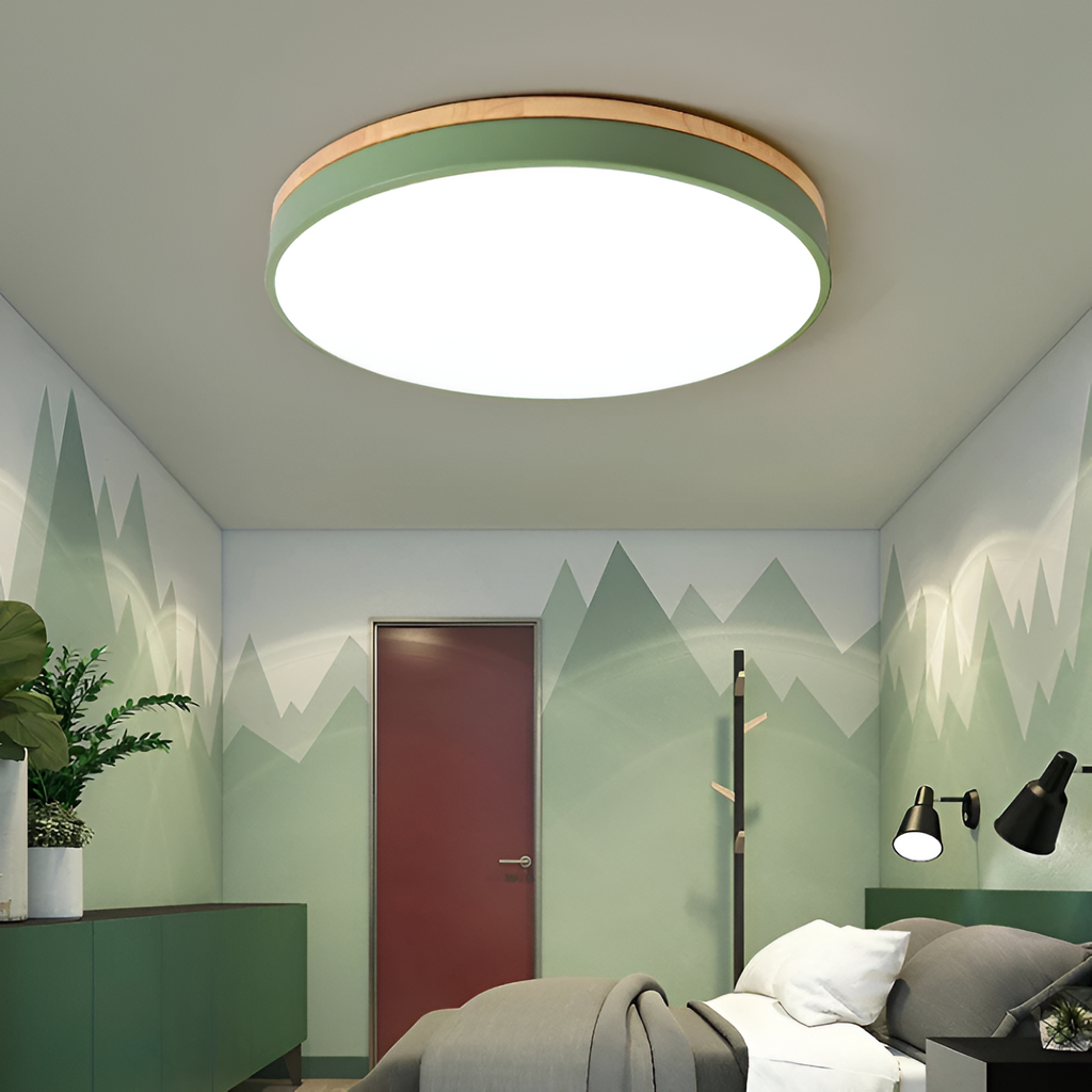 Skandinavisk Loftlampe med Træ - Moderne Hjemmebelysning
