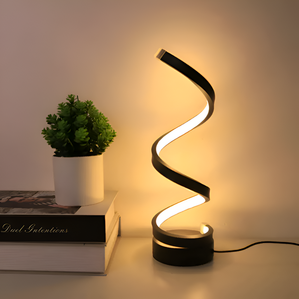 Minimalistisk Spiral Bordlampe - Dæmpbar