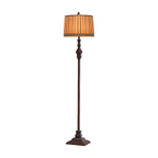 Traditionel Udsmykket Gulvlampe - Udskåret Detalje