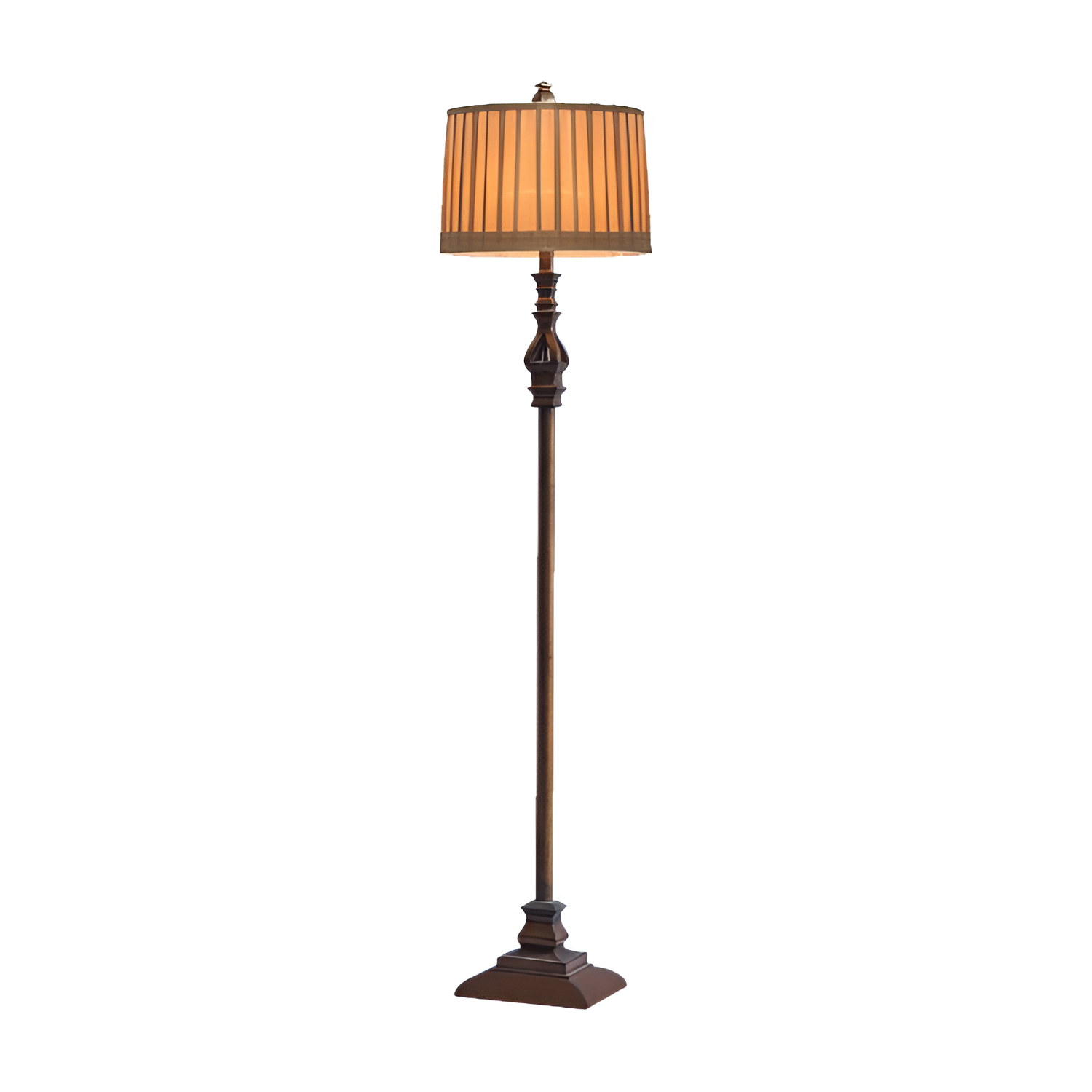 Traditionel Udsmykket Gulvlampe - Udskåret Detalje