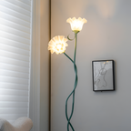 Blomstret buet gulvlampe - justerbar