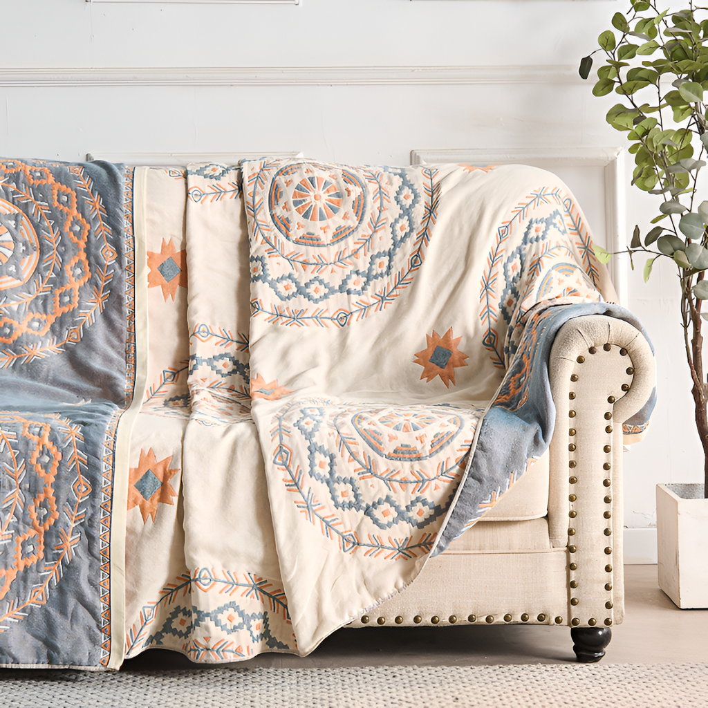 Bohemian Geometrisk Plaid - Vendbar