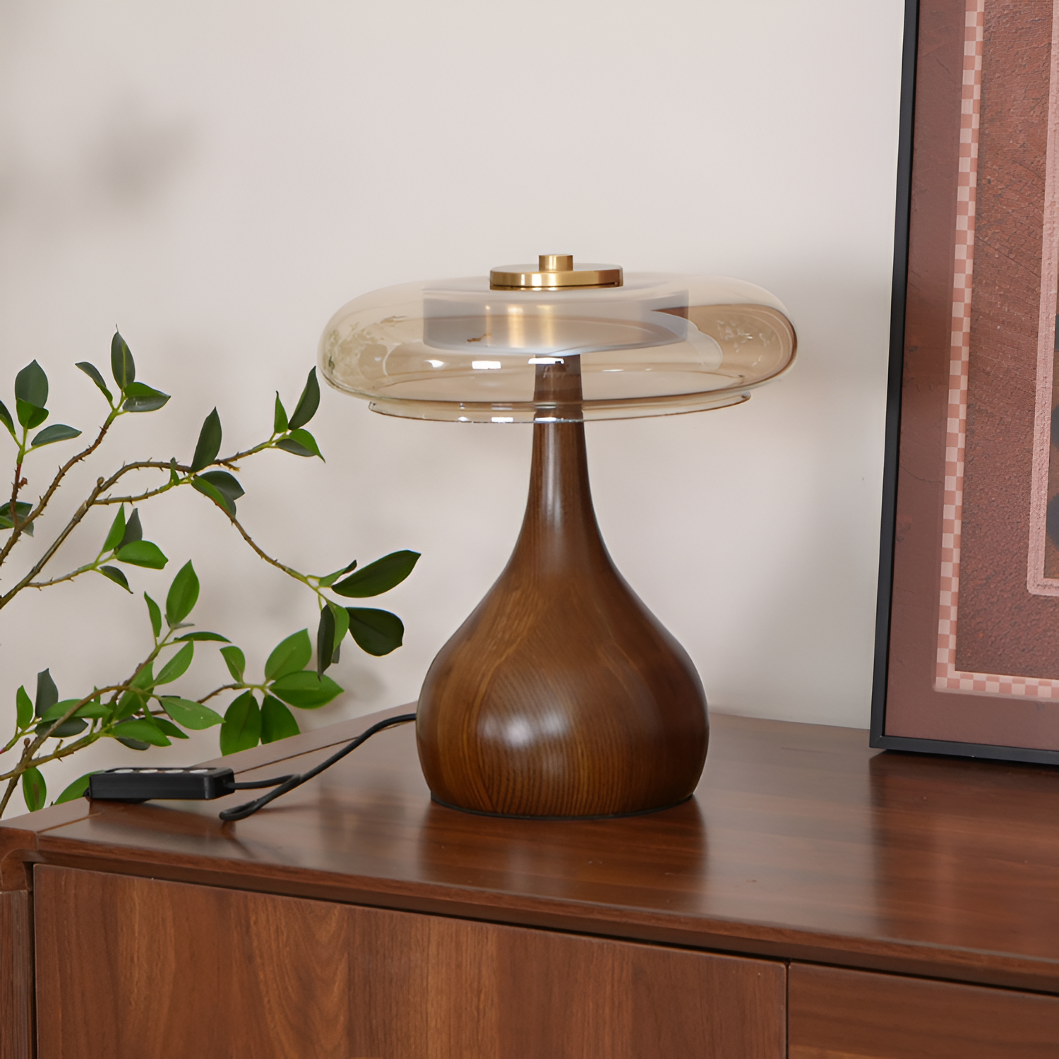 Mid-Century Mushroom Bordlampe - Dæmpbar