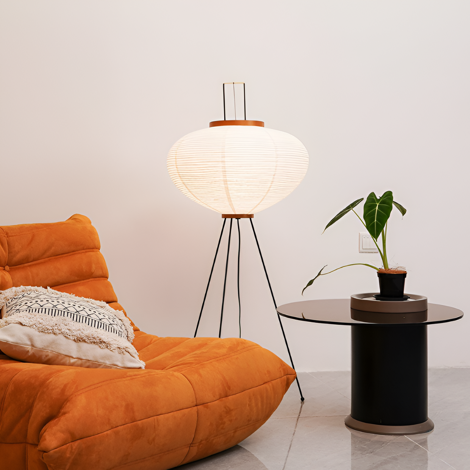 Geometrisk Papirlampe i Washi - Minimalistisk