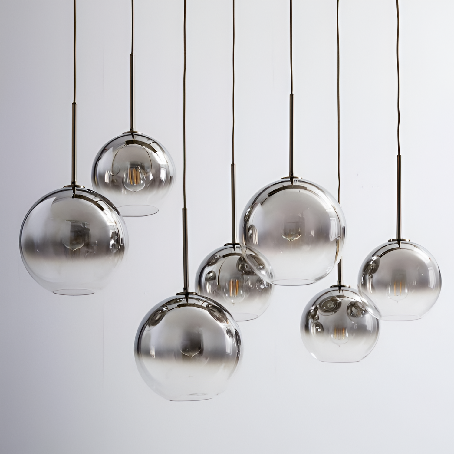 Moderne Pendellampe med Ombre-glas - Kugleloftslampe