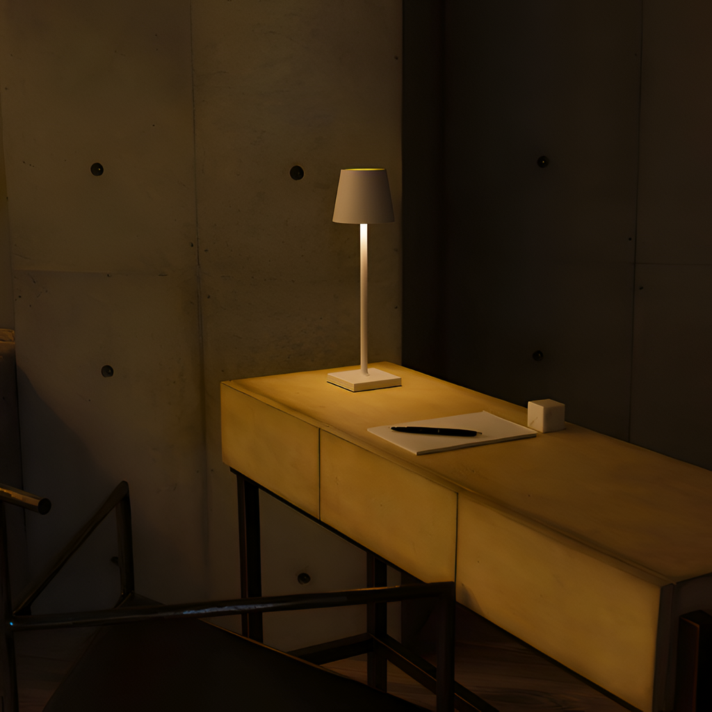Minimalistisk Trådløs Bordlampe - Dæmpbar