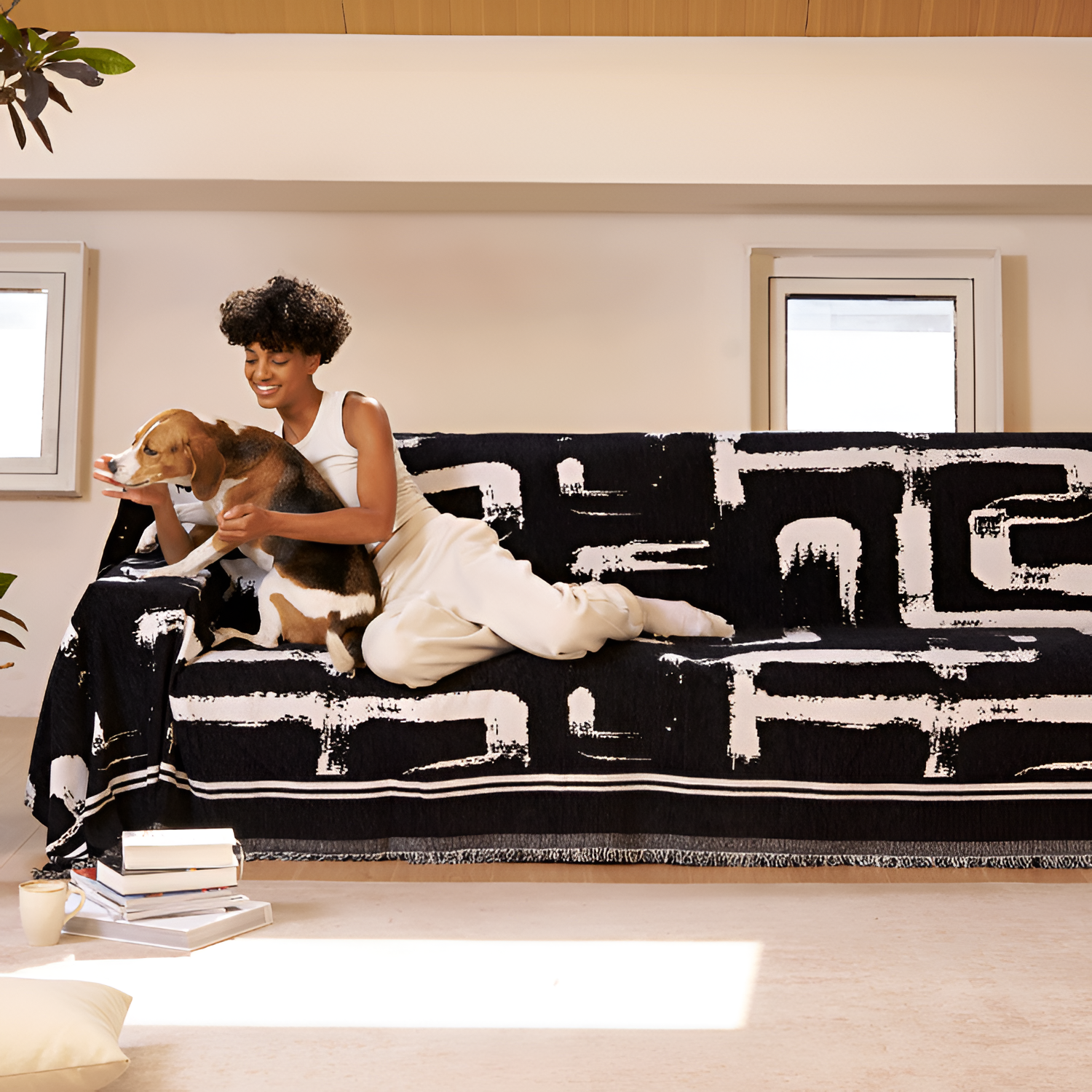 Moderne Geometrisk Sofa Tæppe - Abstrakt