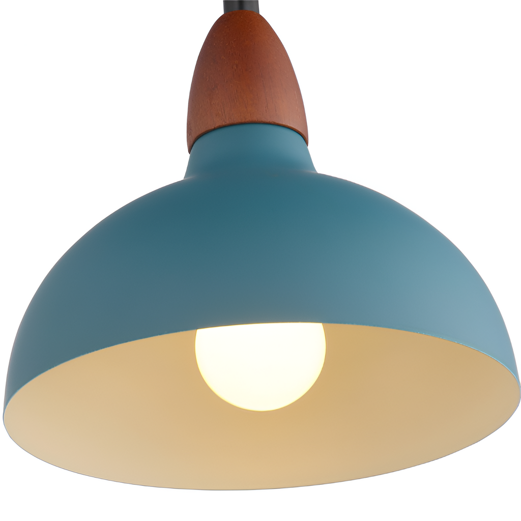 Petroleum Blå Oak Pendel - Moderne Køkkenlampe