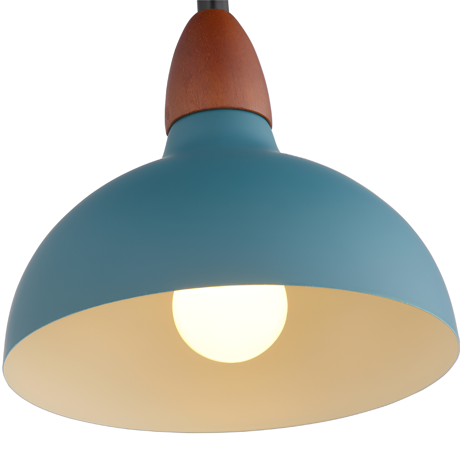 Petroleum Blå Oak Pendel - Moderne Køkkenlampe