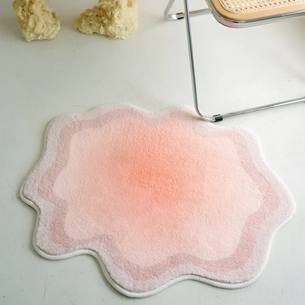 Pastel Gradient Cloud Rug - Irregulært Gulvdekor