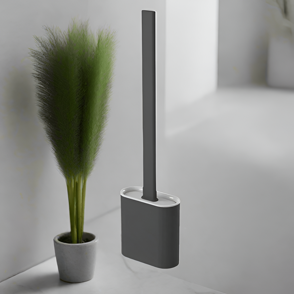 Minimalistisk Langskaftet Toiletbørste - Ensfarvet