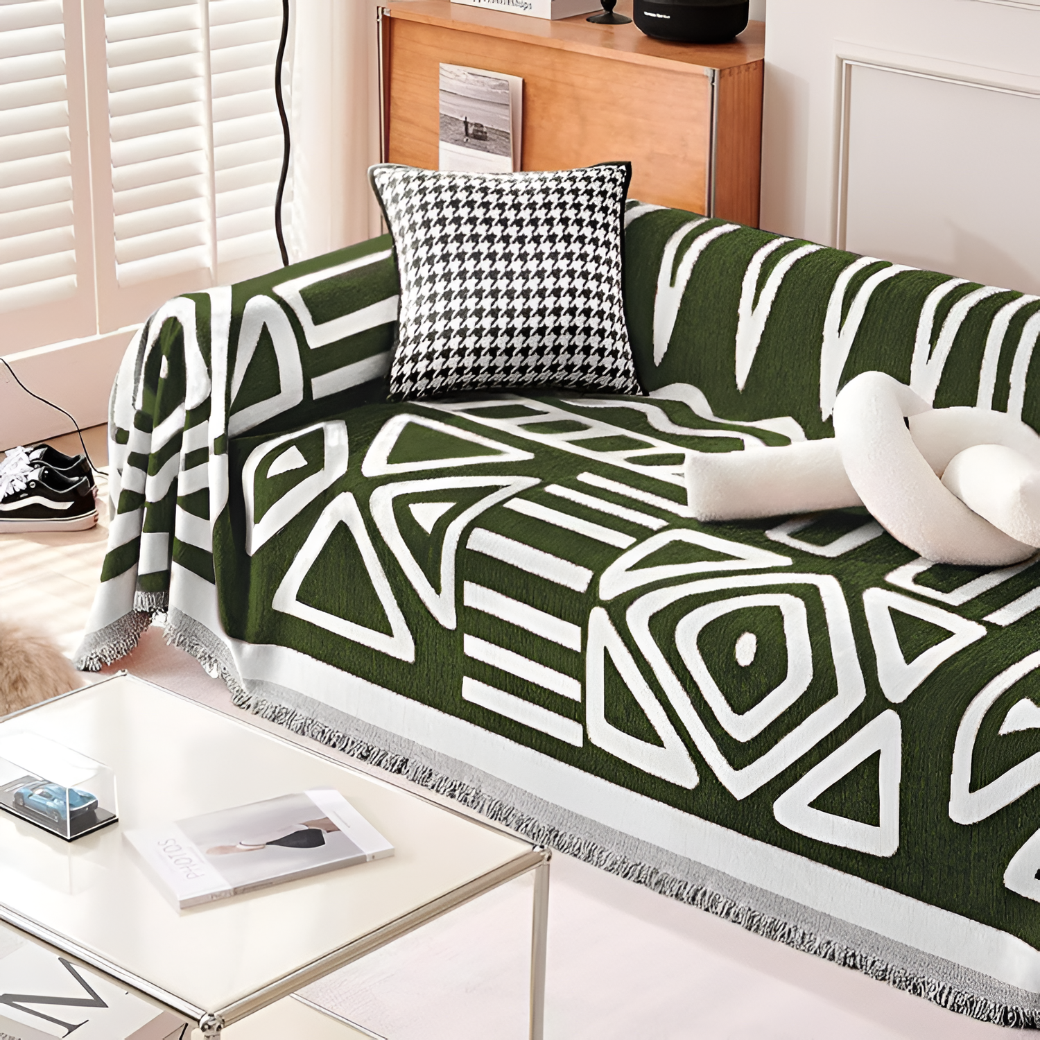 Moderne Vævet Sofa Tæppe - Geometriske