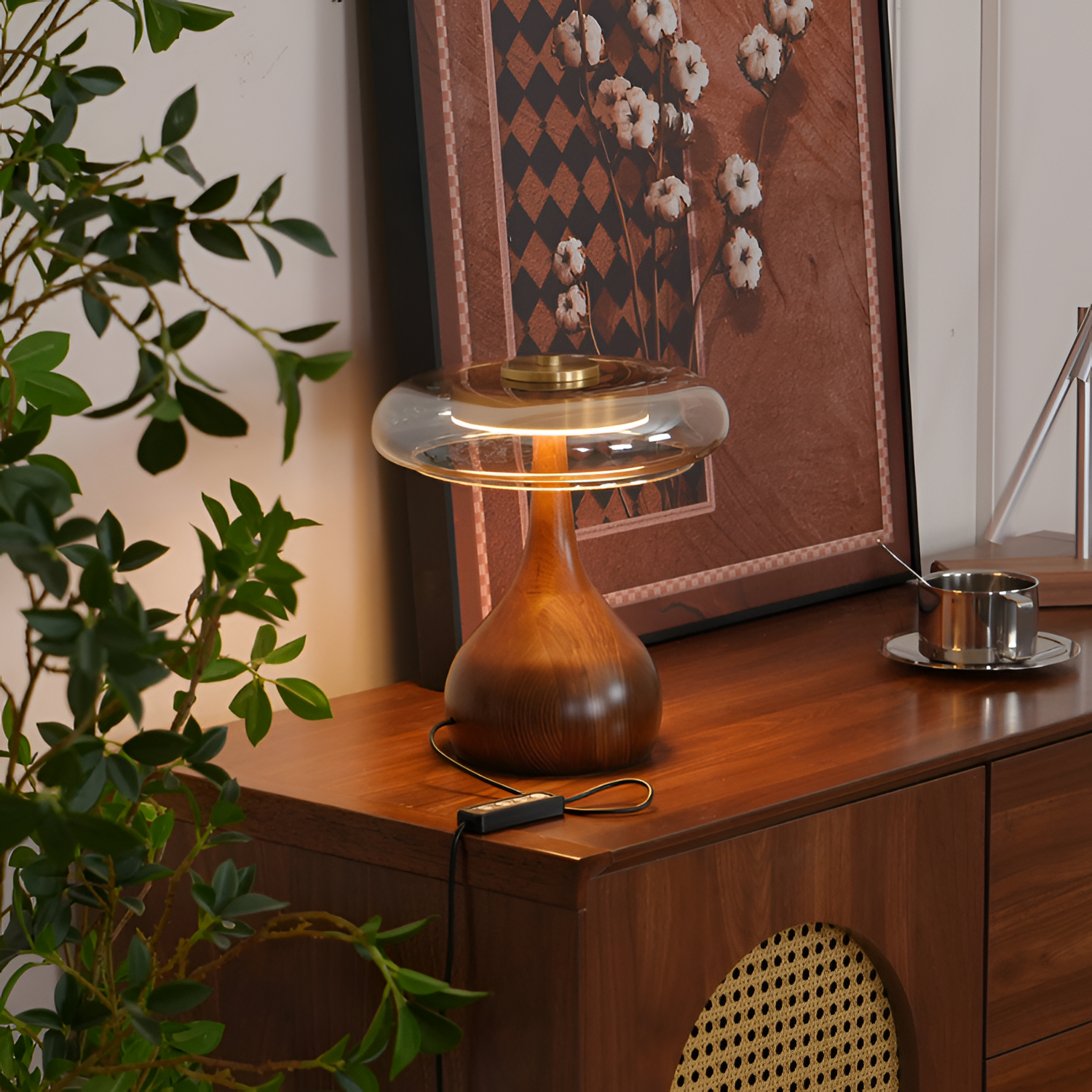 Mid-Century Mushroom Bordlampe - Dæmpbar