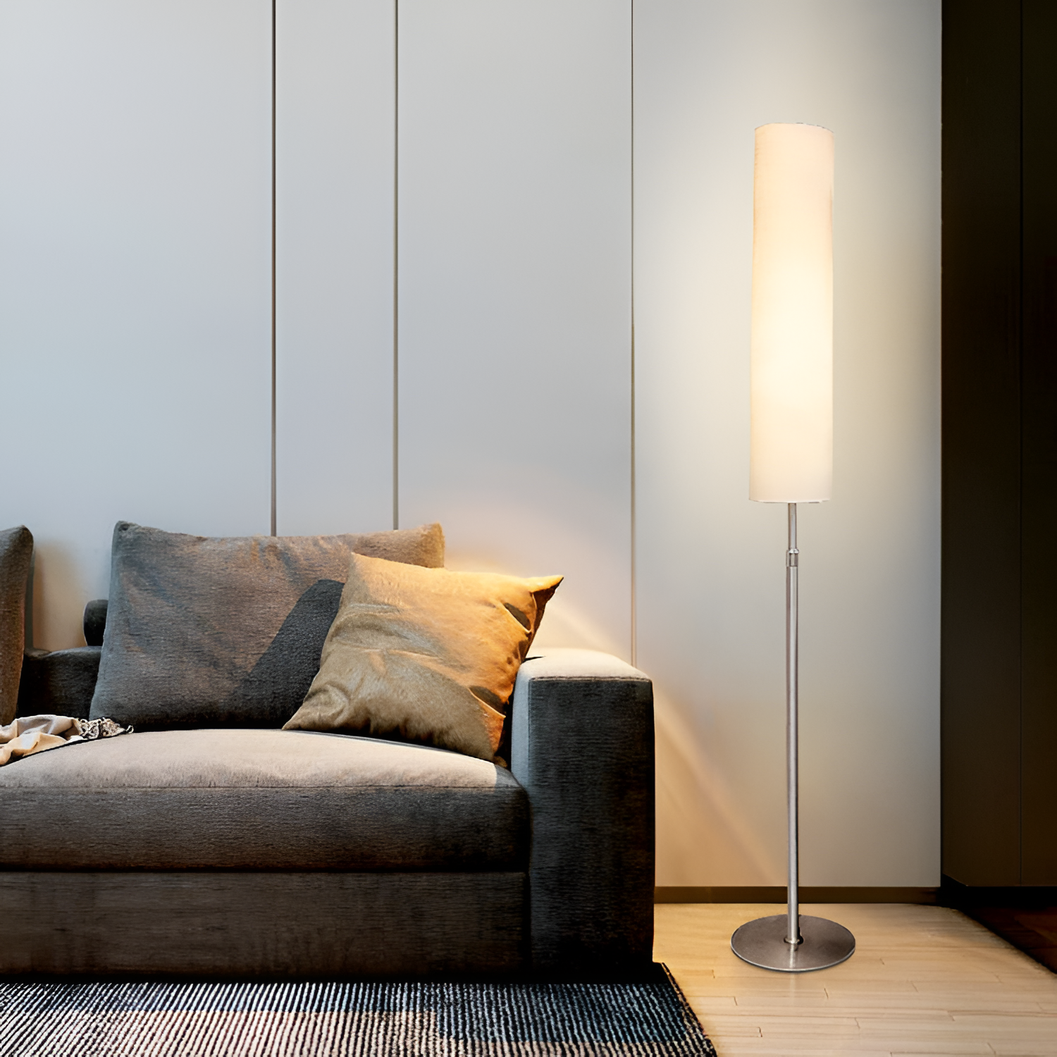 Minimalistisk Cylindrisk Gulvlampe - Justerbar