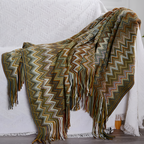 Bohemisk Frynser Chevron - Strikket Plaid
