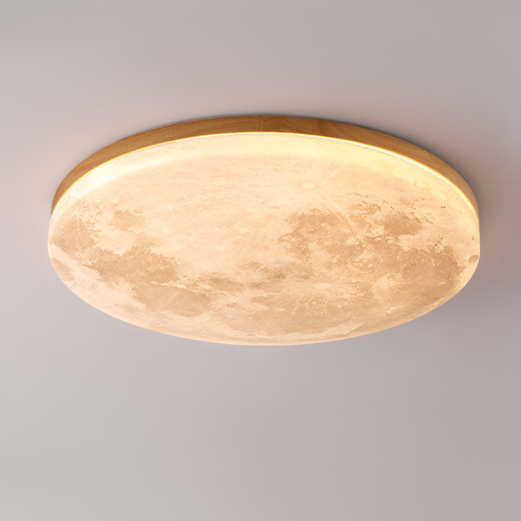 Minimalistisk loftslampe i måneform – indbygget