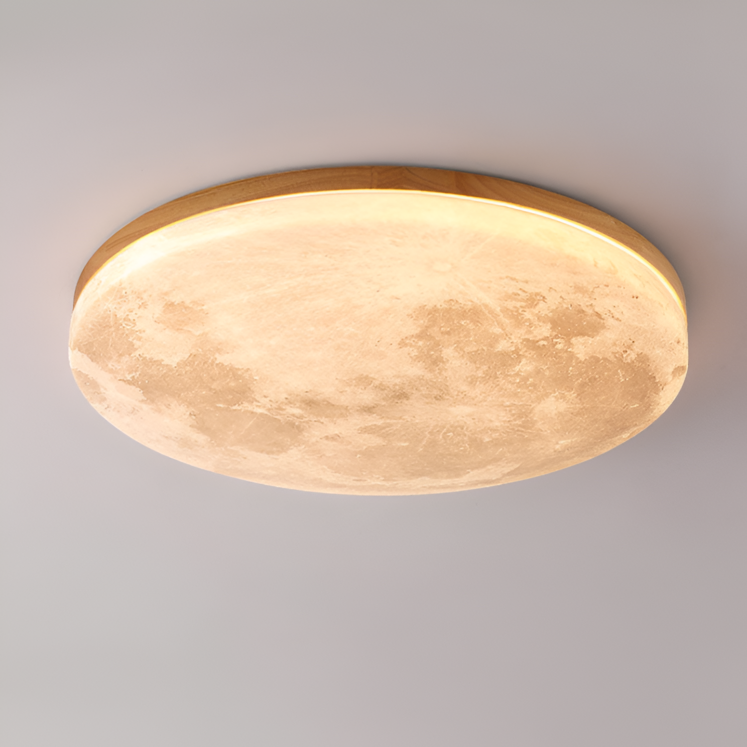 Minimalistisk loftslampe i måneform – indbygget
