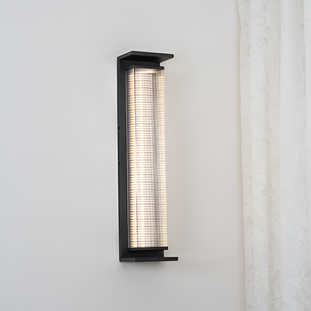 Rillet Lineær Solenergi Væglampe - Minimalistisk