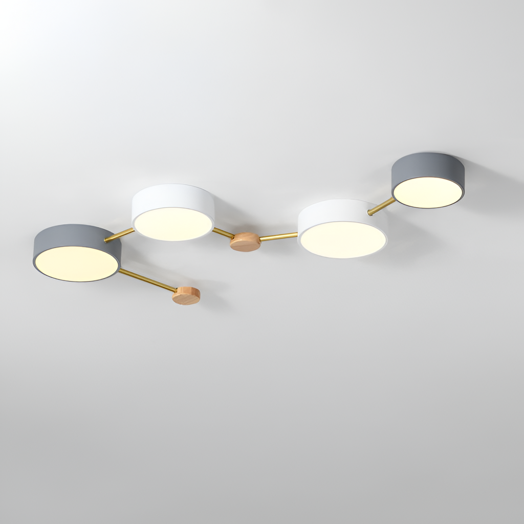 Minimalistisk indbygget lampe i massivt træ – skandinavisk stil