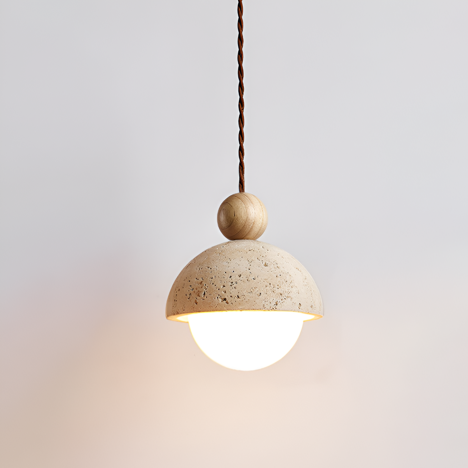 Minimalistisk Travertin Pendel - Snoet Ledning