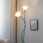 Blomstret buet gulvlampe - justerbar