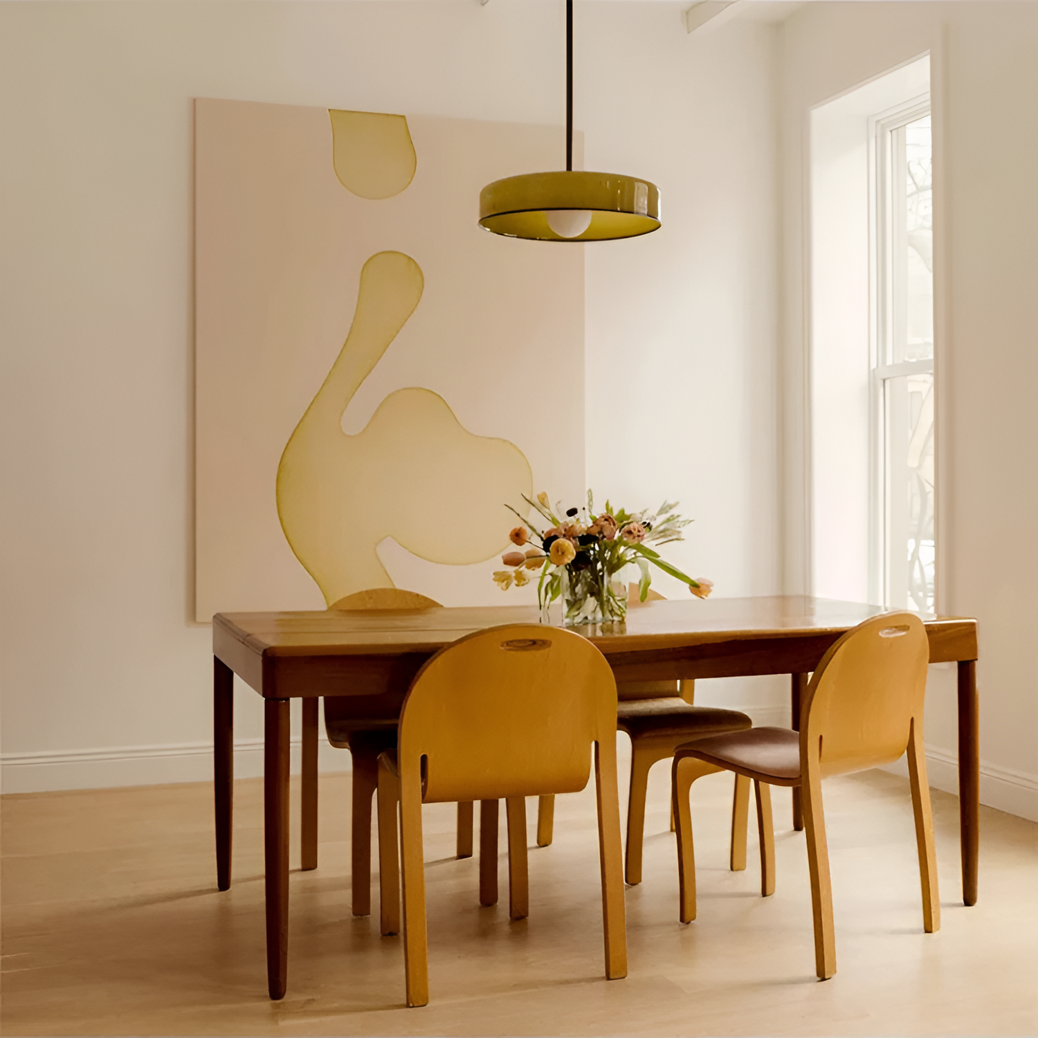 Nordisk retro-pendel i glas – farverig belysning