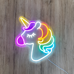 Unicorn Regnbue Neonvæglampe - Indretning til Børneværelset