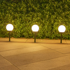 Rund LED-solcellelampe – Energieffektiv udendørs havedekoration