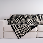 Geometrisk Mønstret Plaid - Vendbar