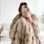 Plysset Tekstureret Plaid - Taupe