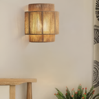 Væglampe med rattan-håndtag – LED-væglampe