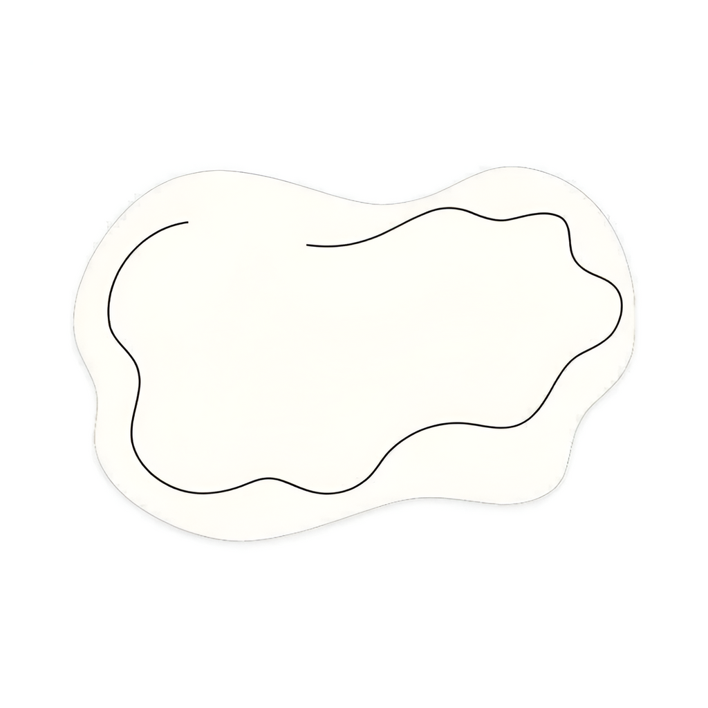 Uregelmæssigt Creme Tæppe - Minimalistisk Linjekunst