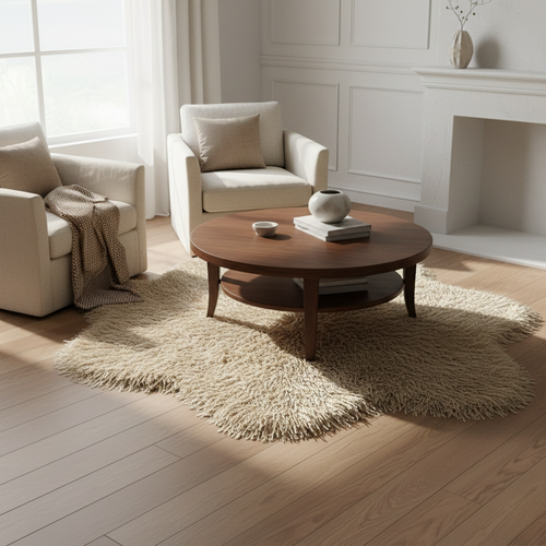 Blødt plysagtigt fåreskinds- og shaggy-tæppe