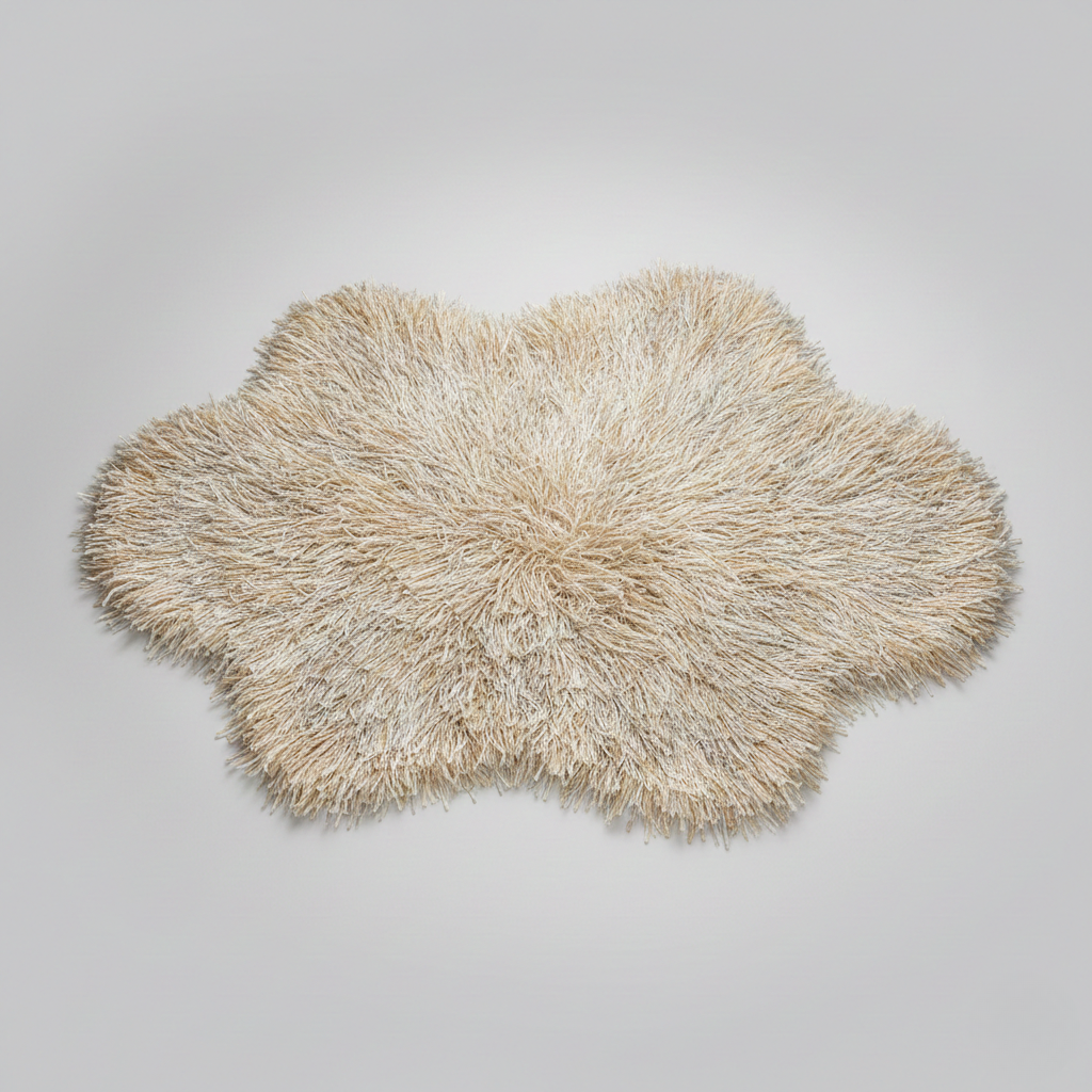 Blødt plysagtigt fåreskinds- og shaggy-tæppe