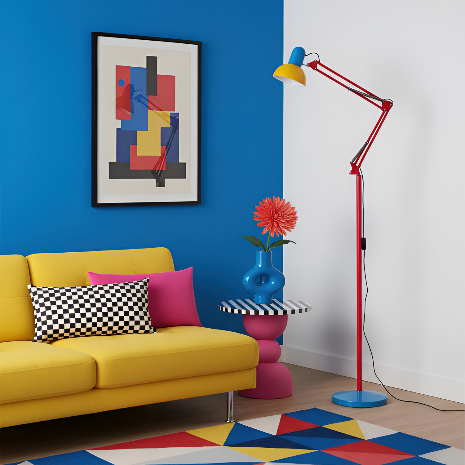 Memphis Industrial gulvlampe med flere arme – justerbar