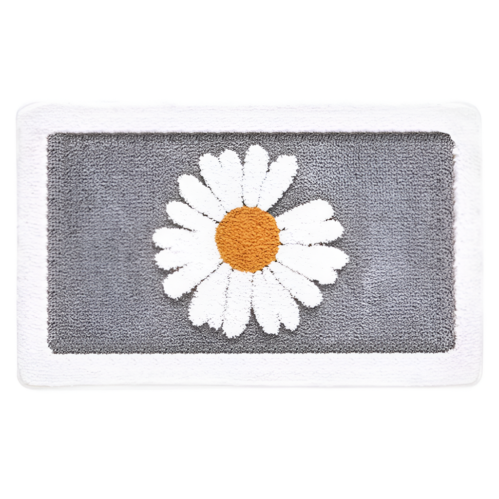 Plysset Tuftet Blomsterbademåtte - Skridsikker