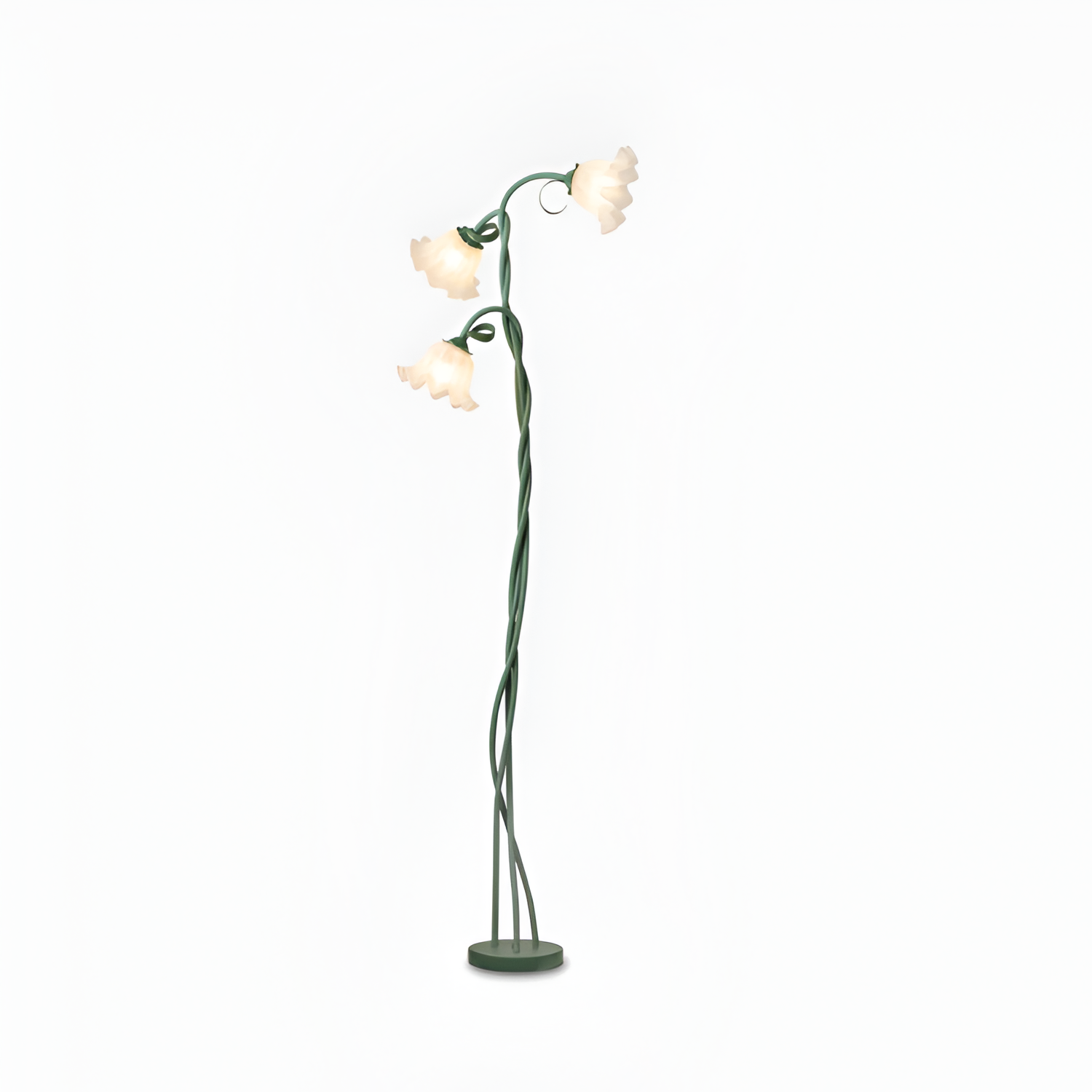 Blomstret buet gulvlampe - justerbar