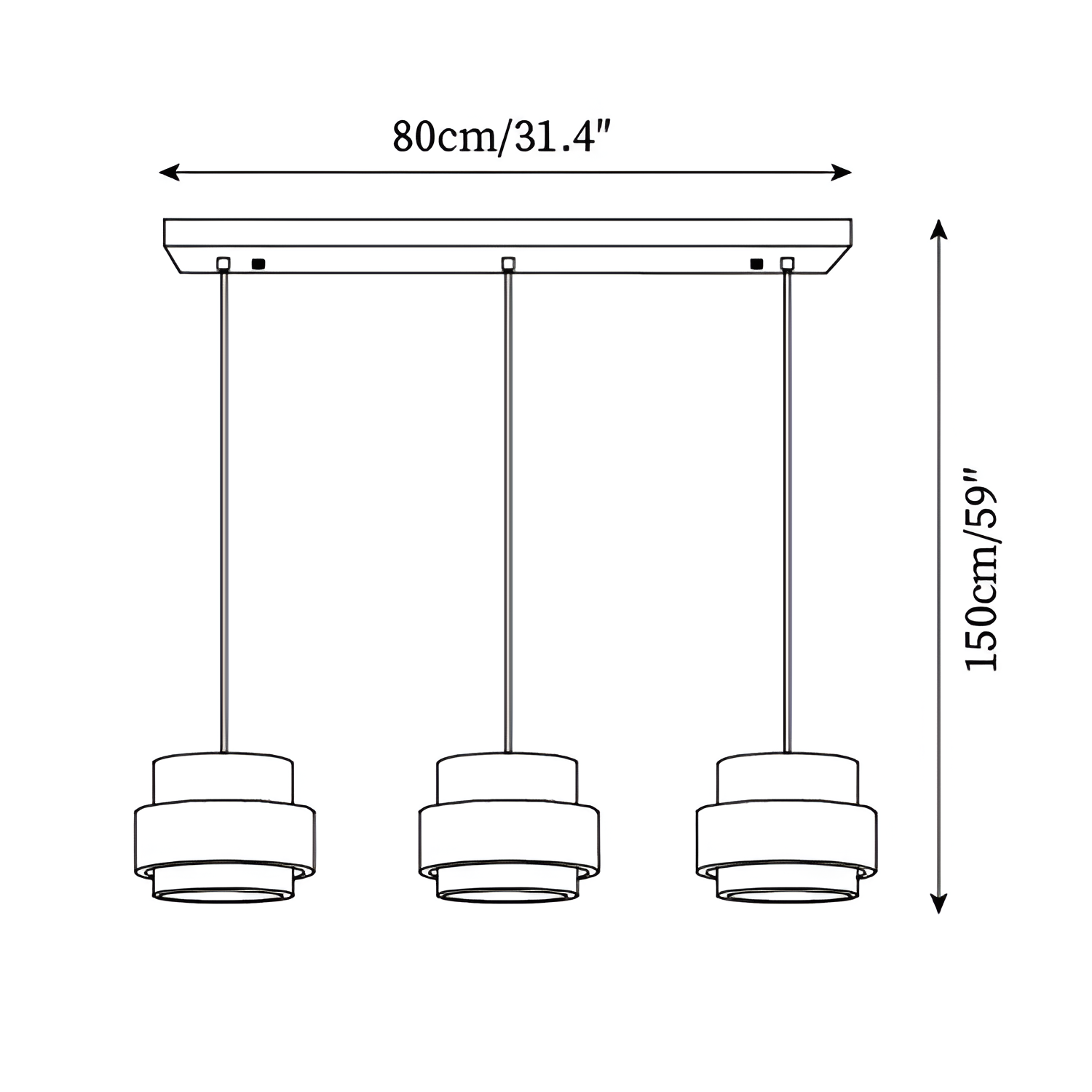 Tekstureret Minimalistisk Multi-lampe Pendel – Industriel